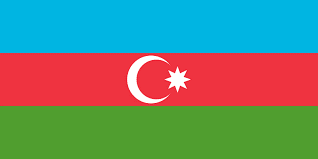Bilde av flagg fra Azerbaijan. - Klikk for stort bilde