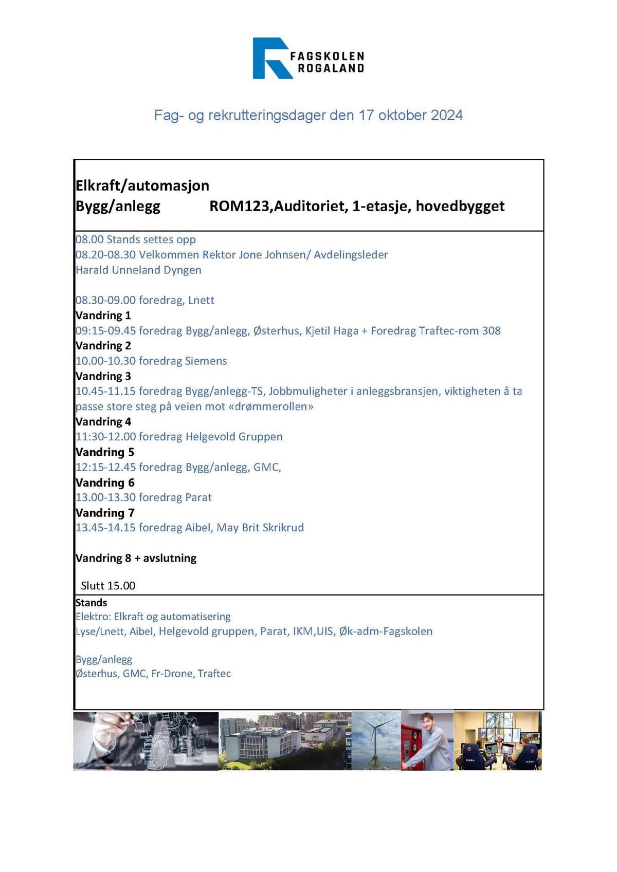Program for dag to av fagdagene - Klikk for stort bilde