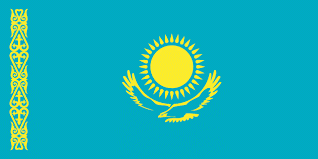 Bilde av flagg fra Kazakhstan. - Klikk for stort bilde